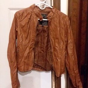 Beverly Hills Polo Club Textured/wrinkle look Faux Leather Light Brown Jacket